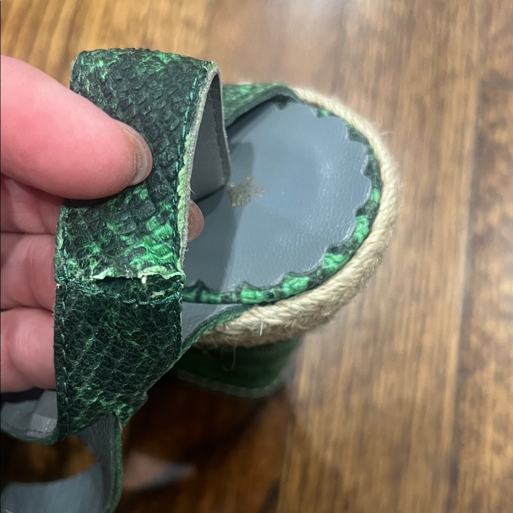 Green Patterned Espadrille Wedge Sandals - Unbranded - Picture 7 of 9